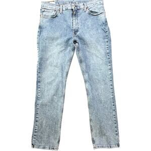Levi's 511 Cotton Blend Mid-Rise Light Wash Denim Straight Jeans Mens 38x30 Blue